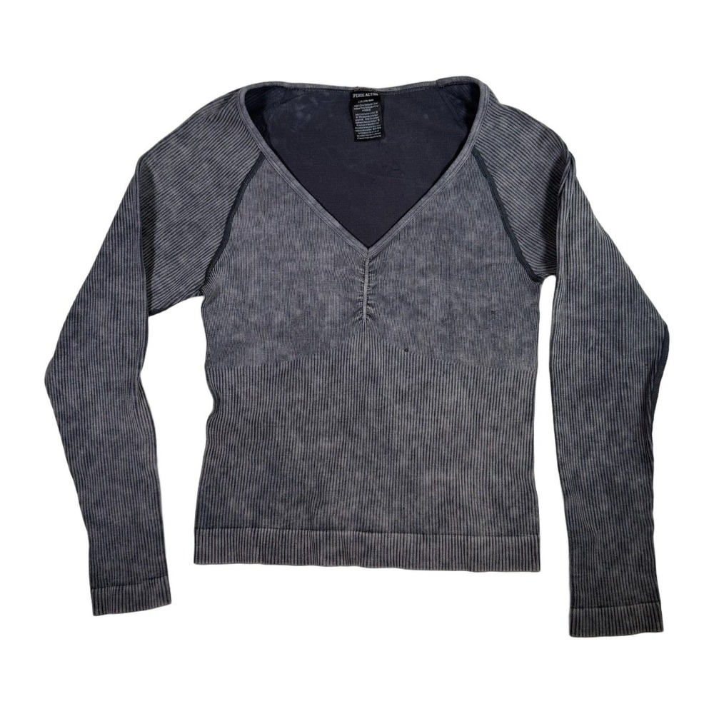 Victoria's Secret PINK Active Long Sleeve Gray Crop top Size Large Womens